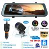 FHD 1080P Car DVR Dash Camera 9.66In Vehicle Driving Recorder w/ G Sensor Parking Monitoring Seamless Recording