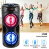 Portable Wireless Party Speaker Karaoke Machine Wireless Speaker with LED DJ Light FM Radio Supports MMC Card/USB Microphone Aux-In for Party Home TV