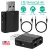 3 IN 1 Wireless V5.0 USB Audio Transmitter Receiver EDR Adapter Music Streaming For TV PC Headphones Car w/ 3.5mm Cable