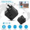 Universal Travel Power Adapter All in One AC Power Plug Adapter International Wall Charger with 4 Charging Ports for Phones Tablets Cameras US UK EU A