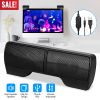Clip-On Computer Sound Bar Portable USB Stereo Mini Wired Speaker w/ Volume Control 3.5mm Jack For Desktop Computer Laptop Notebook PC Tablets Plug An