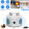 360° Ultrasonic Mice Repellent Indoor Rodent Repeller Mice Rat Squirrel Rodent Chaser with 3 Modes 9 Strobe Lights for Kitchen Living Room Attic Basem