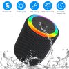 Portable Wireless Speaker Outdoor Party Speaker Mini Waterproof Speaker with 7 RGB Lights Support Calling TWS AUX In MMC Card Input
