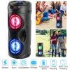 Portable Wireless Party Speaker Karaoke Machine Wireless Speaker with LED DJ Light FM Radio Supports MMC Card/USB Microphone Aux-In for Party Home TV