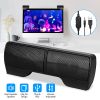 Clip-On Computer Sound Bar Portable USB Stereo Mini Wired Speaker w/ Volume Control 3.5mm Jack For Desktop Computer Laptop Notebook PC Tablets Plug An