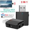 3 IN 1 Wireless V5.0 USB Audio Transmitter Receiver EDR Adapter Music Streaming For TV PC Headphones Car w/ 3.5mm Cable