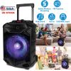 Wireless Party Speaker 12in Woofer Bass Party Speaker w/ Cordless Microphone FM Radio USB Reading MMC Car Slot Aux-In Flashing LED Colorful Lights