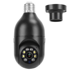 E27 WiFi Bulb Camera 1080P FHD WiFi IP Pan Tilt Security Surveillance Camera with Two-Way Audio Night Vision Motion Detection Function APP Control (Option: WiFiCamera Black)