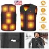 Heat Jacket Vest 3 Heating Gear Adjustable USB Heated Vest Warm Heat Coat Vest with 10 Heating Pads For Men Women Winter Outdoor Activity