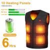 Heat Jacket Vest 3 Heating Gear Adjustable USB Heated Vest Warm Heat Coat Vest with 10 Heating Pads For Men Women Winter Outdoor Activity