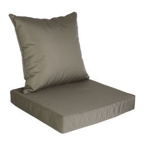 Outdoor Seat Cushion Set Waterproof Patio Furniture Cushion and Back Pillow Fade Resistant Deep Seat Set Chair Pad with Removable Cover for Chair Sofa (Option: SeatCushion DarkGrey)