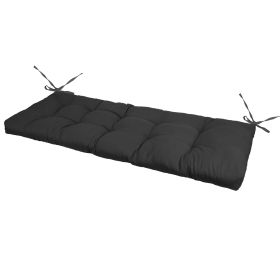 Bench Seat Cushion For Indoor Outdoor Furniture Non Slip Long Chair Cushion with Ties Strap  Swing Cushion 51.18x19.68IN For Garden Patio Balcony Entr (Option: Pad Normal8Black)