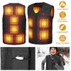 Heat Jacket Vest 3 Heating Gear Adjustable USB Heated Vest Warm Heat Coat Vest with 10 Heating Pads For Men Women Winter Outdoor Activity